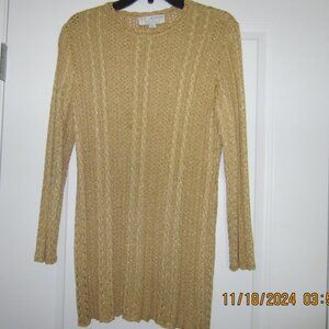 ST. JOHN Collection Evening Knit Gold Metallic FORMAL Long Sleeve top Marie Gray
